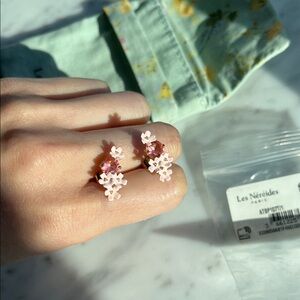 Les Néréides Pink Floral Earrings